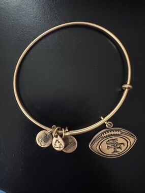 Alex and Ani Gold San Francisco 49ers Football Charm Bangle Bracelet